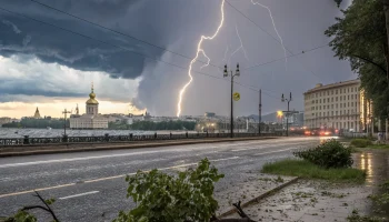 В Петербурге усилят погодную опасность: жара, грозы, град и шквалы до 24 м/с