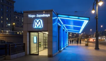 Станция метро «Юго-Западная» засветилась синим светом и буквой «М» в Петербурге