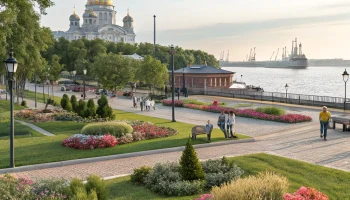 Сад-трансформер украсит Кронштадт: цветущая зона отдыха появится на Якорной площади в июне