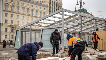Незаконные постройки убирают с Апраксина двора в Петербурге