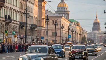 Редкие ретроавтомобили проехали по Петербургу и остались на выставке до вечера 24 мая