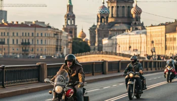 Байкеры в ретростиле проехали по Петербургу ради мужского здоровья и благотворительности